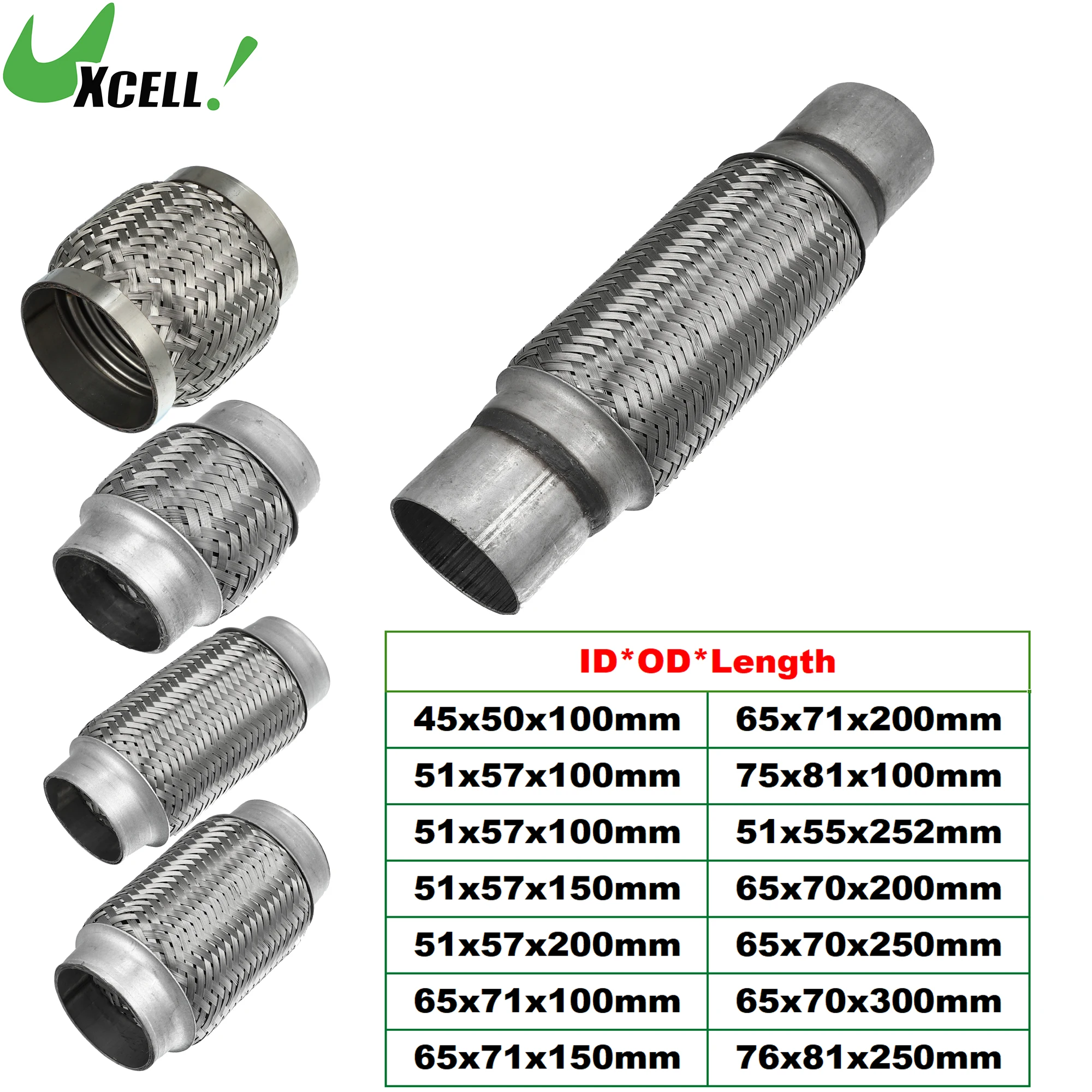 Exhaust Pipe Connector Exhaust Muffler Tip Exhaust Trim Pipe Exhaust Pipe Muffler UXCELL 51x55x252mm 51x57x150mm 58x63x250mm Car Exhaust Tube Telescopic Flexible Stainless Steel Muffler Pipe Connector