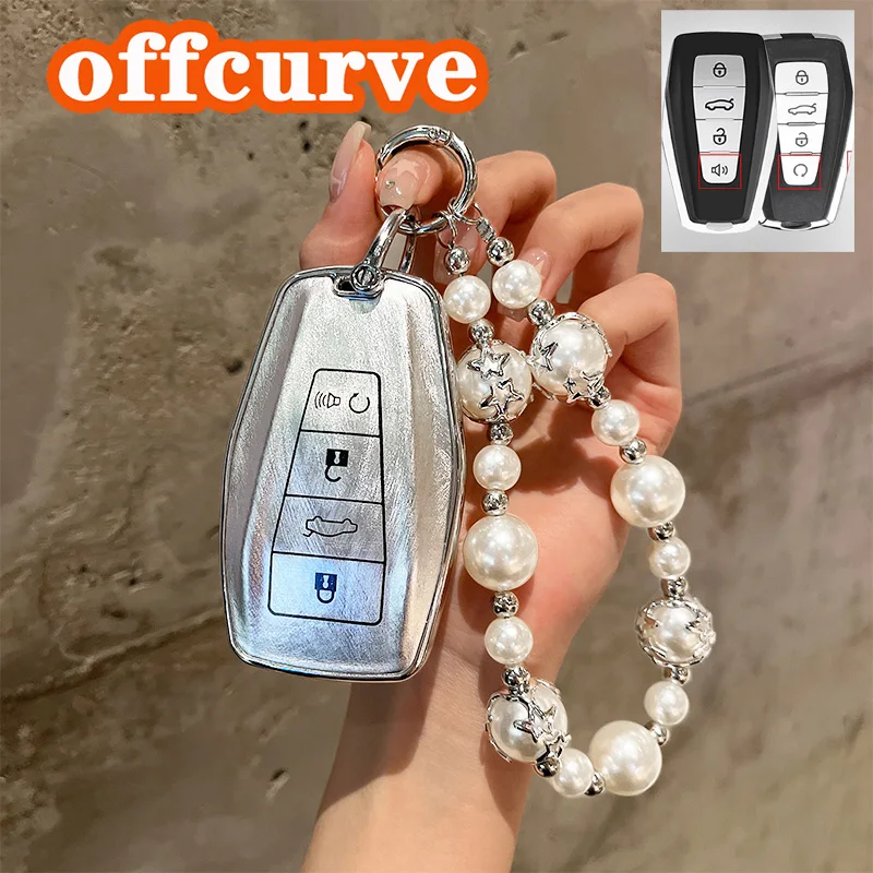 Luxury Car Key Case Cover with Keychain Attachment