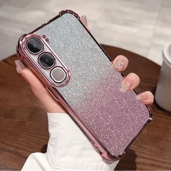 Sparkling Clear Protective Case - Shockproof TPU Cover with Glitter Finish for Vivo Y31 5G (000)