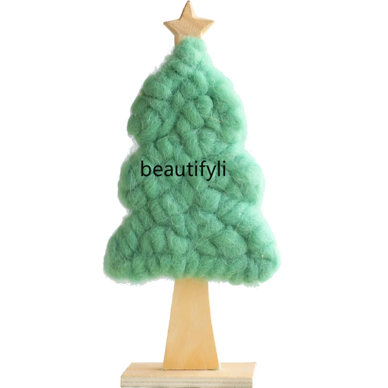 

LBX Wool Felt Christmas Desktop Small Christmas Tree Ornaments Decorative Showcase Counter Decoration Christmas Decorations