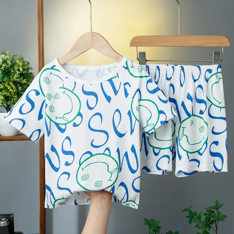 طقم ملابس قطنية للأطفال من قطعتين