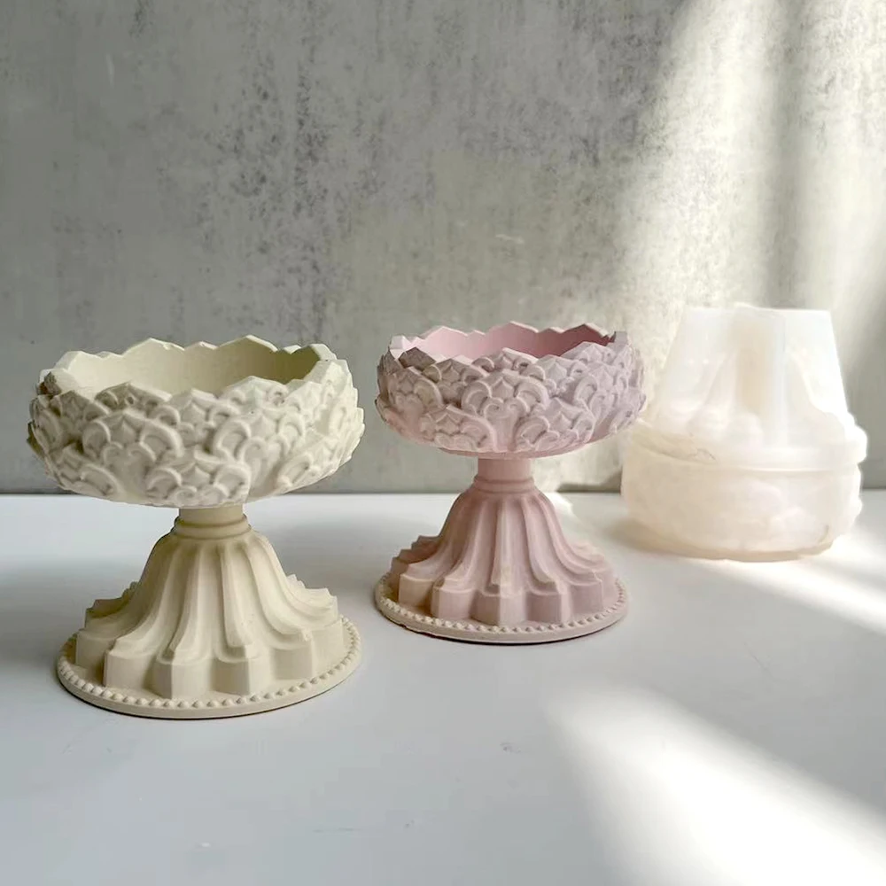 DIY 시멘트 연꽃 홀더 실리콘 금형, 수제 석고 보석 저장 꽃 모양의 트레이 수공예 도자기 금형, 홈 장식 