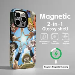 JOJO Steel Ball Run Magnetic Glossy Phone Case 2 - in - 1 Design - iPhone 15 Plus (White10)