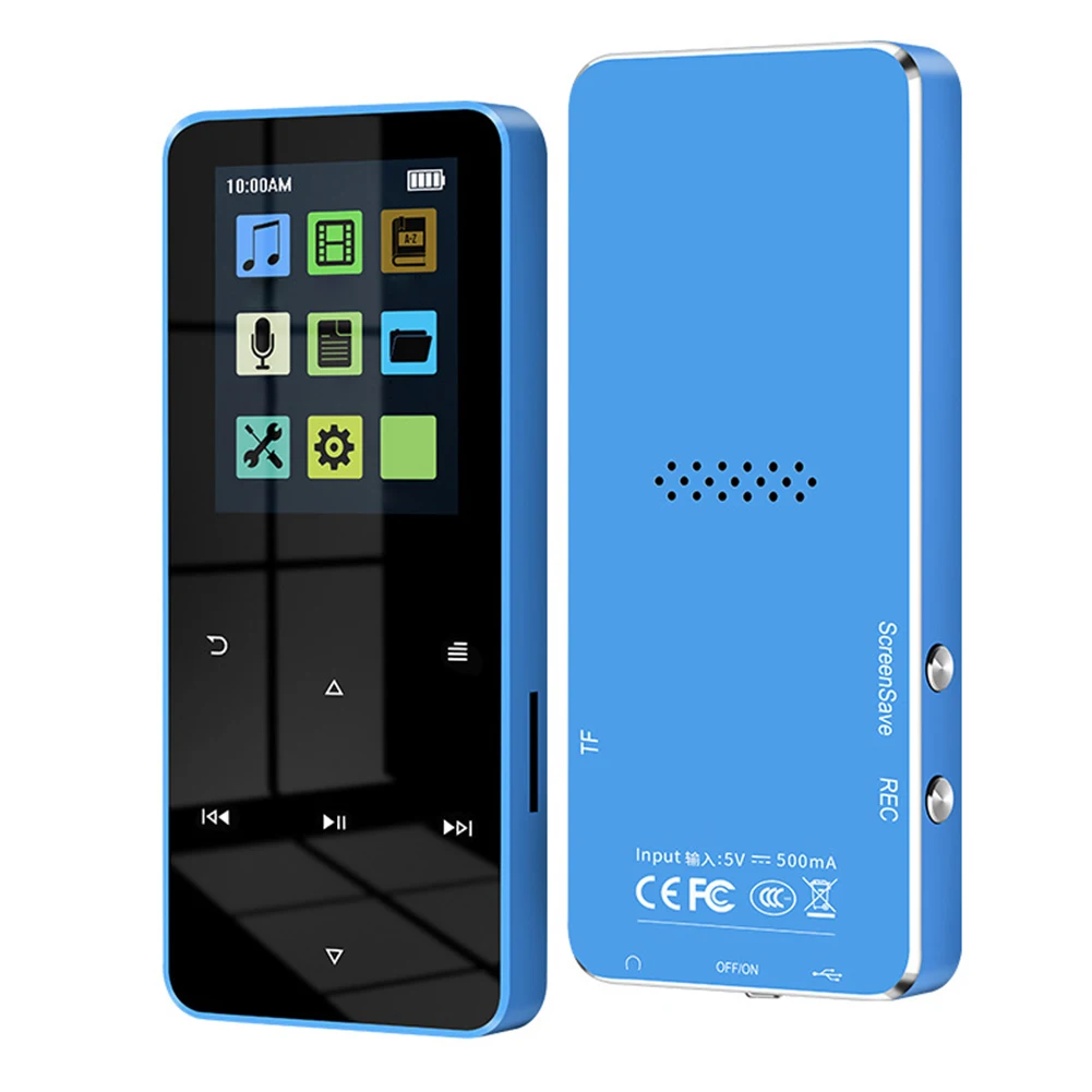 8G MP3 Player with Bluetooth,1.8 Inch Screen Ultra Slim Music Player with  Video Play,Noise Reduction Lossless Portable MP4 Player with Translation