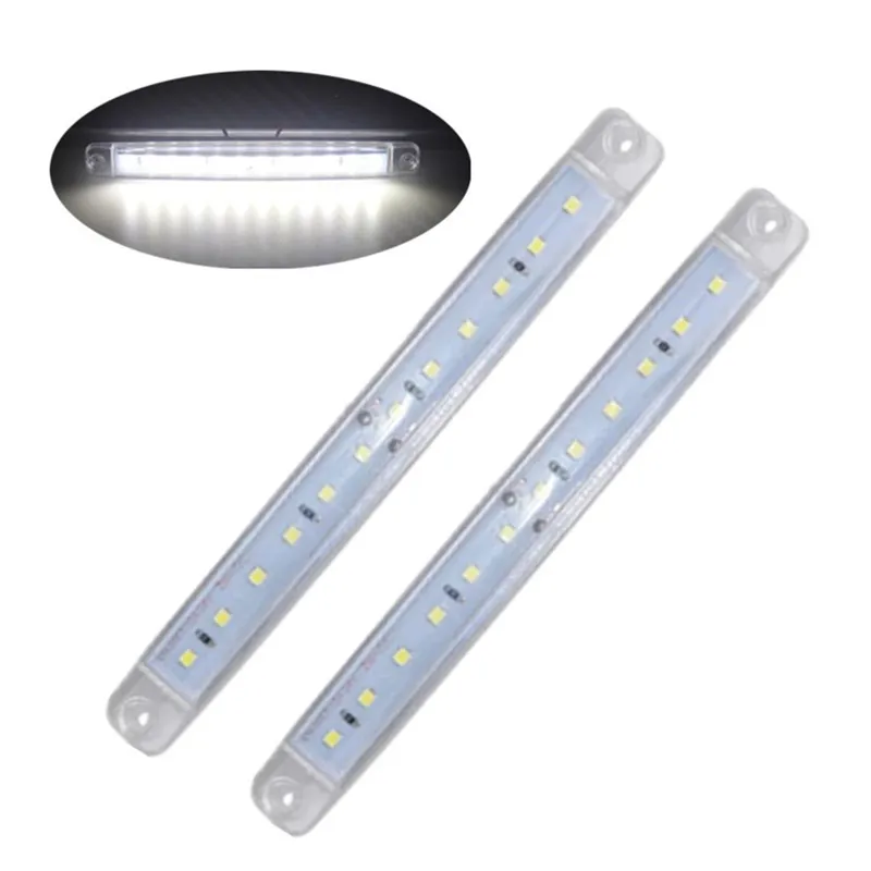 Amber/Red 12LED Curve Sealed Chrome Side Marker Lights – Universal Truck Trailer Clearance Lights