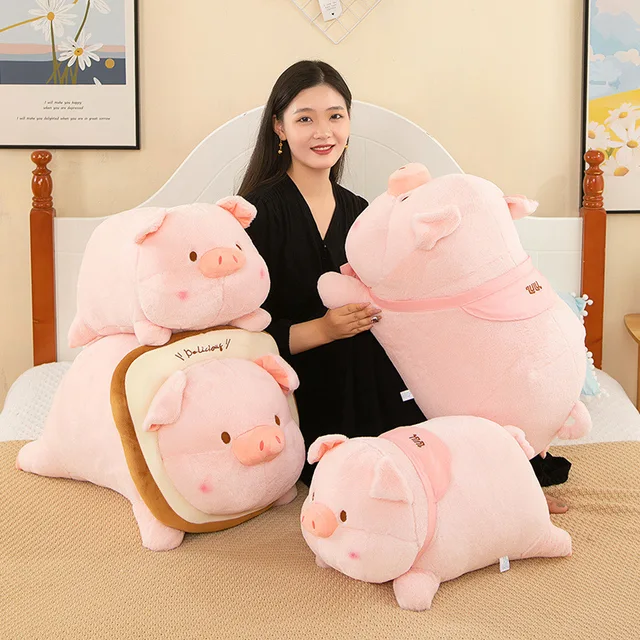 루루 돼지 빵 봉제 인형: 귀여운 동물 베개와 토스트 인형의 조화