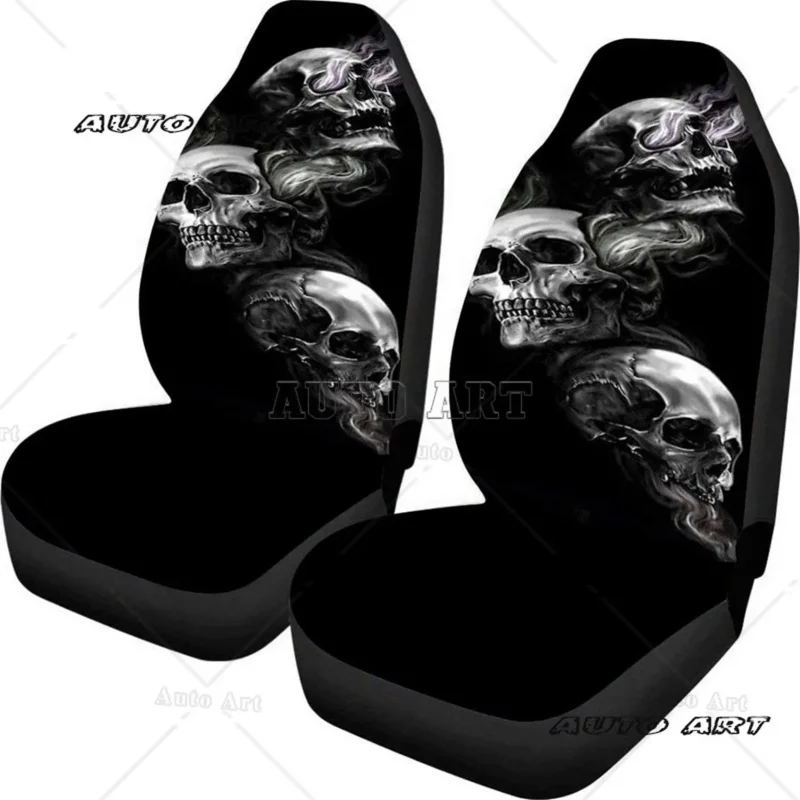 

Black Skull Front Seat Cover Seat Protector for Car, Universal Fit for Auto Durable Soft Bucket Seat Cover Washable Auto
