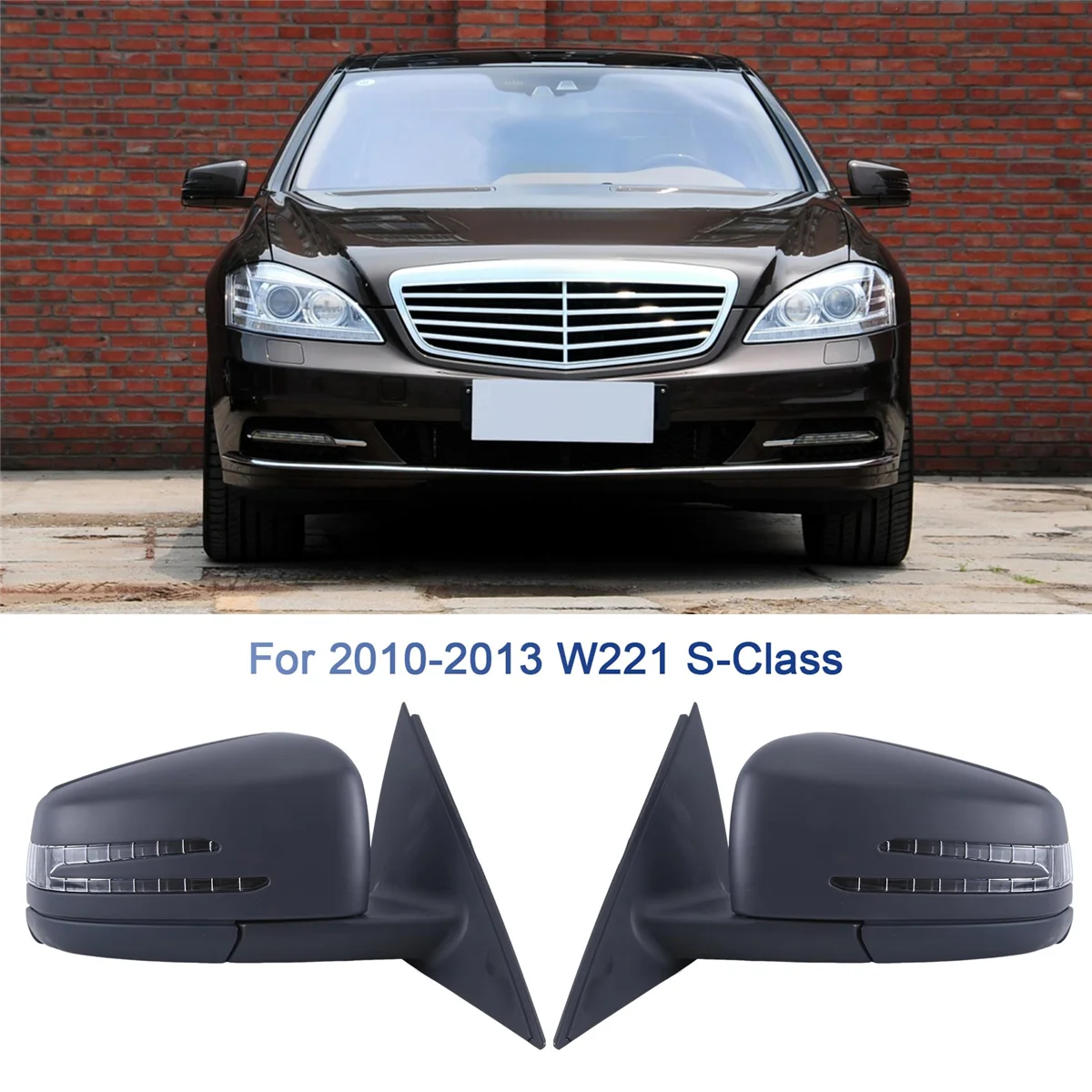 

Переднее левое боковое зеркало заднего вида в сборе праймер для Mercedes Benz W221 S Class S300 S400 S500 S550 2010-2013