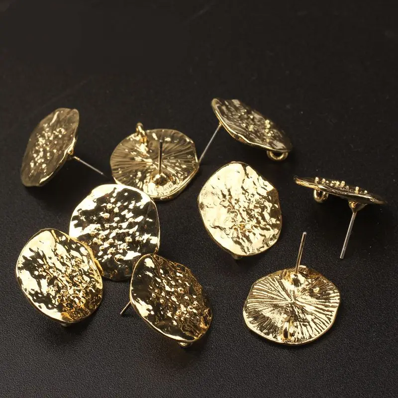 18MM 6 teile/los Zink-legierung Welligkeit Runde Blumen Basis Ohrringe Stecker Für DIY Mode Ohrringe Schmuck Zubehör