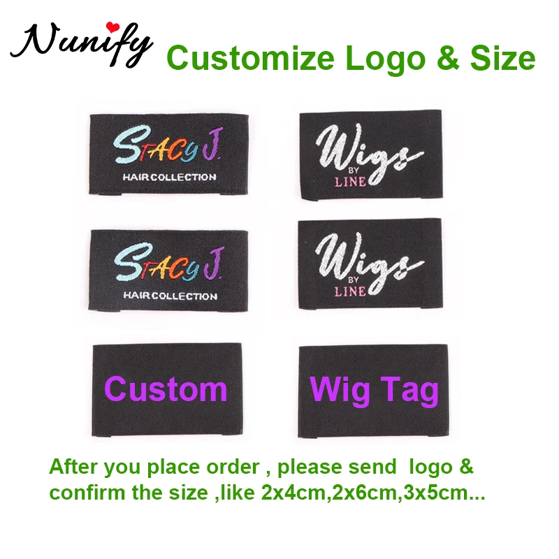 

Custom Woven Label Sewing Hair Tags For Wigs With Own Logo Or Name Knit Labels And Tags For Wig Inside Personalized Wig Tags