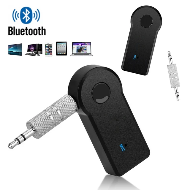 Adaptador Bluetooth AUX para coche, receptor de audio inalámbrico portátil  con manos libres kit de coche con AUX de 3,5 mm : :  Electrónicos