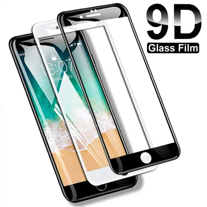

Закаленное стекло 9D с полным покрытием для iPhone 8 7 6 6S Plus 5 5S SE 2020, защита экрана на iPhone 11 Pro XS Max X XR, защитная пленка