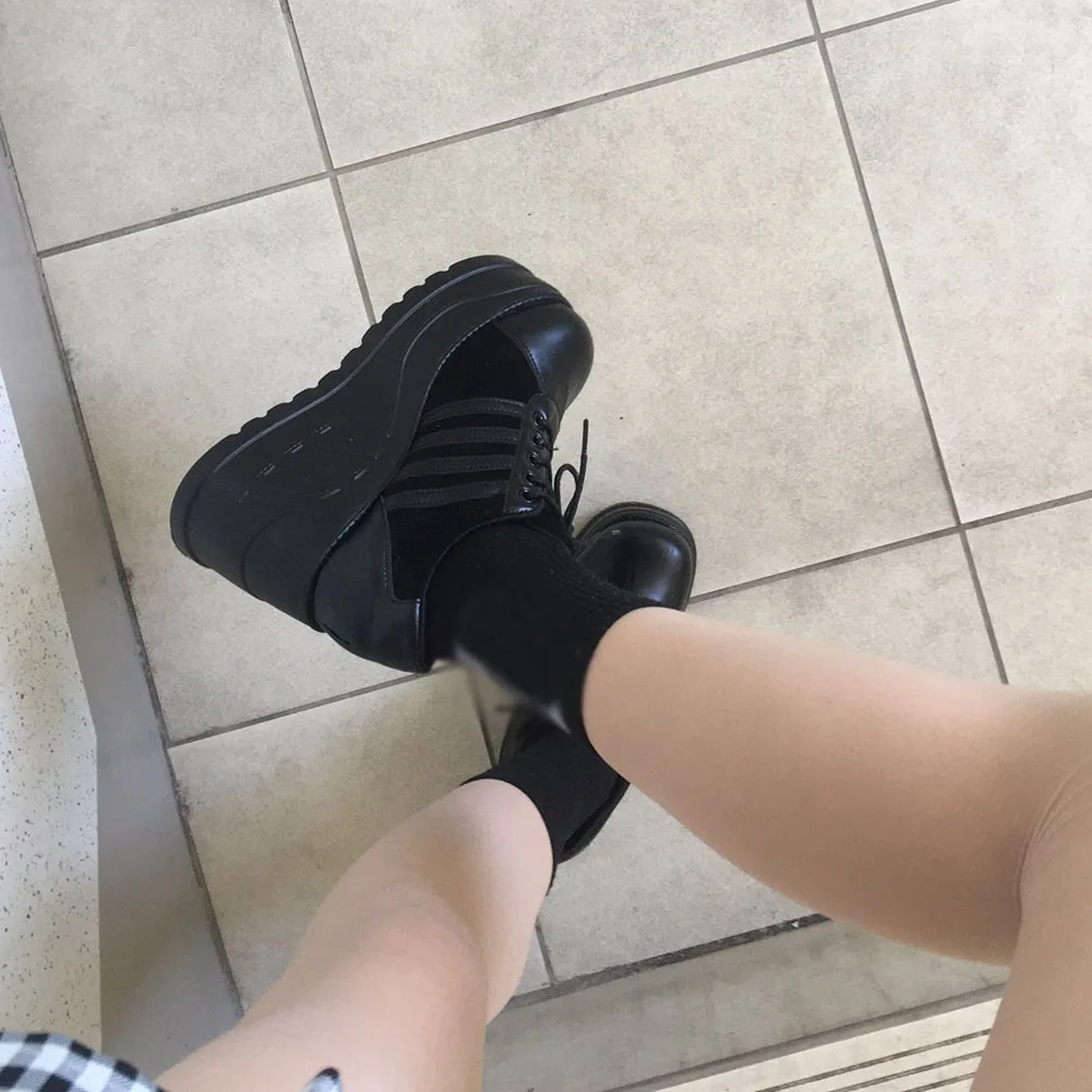 Women Shoes Big Size 35-43 Brand Design Female High Heels Goth Flats Cosplay Platform Sneakers Street Punk Wedge