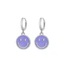 Cute Round Face Drop Earrings For Women Multicolor Enamel Funny Face Hoop Earrings Charm Circle Earrings Jewelry 6