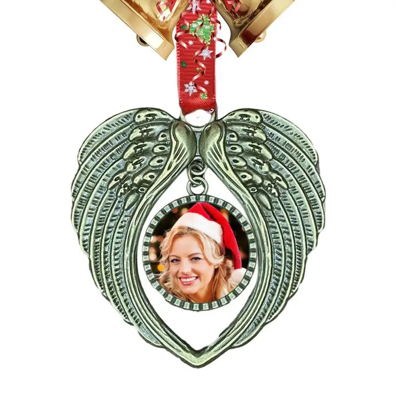 

Christmas Photo Ornament A Piece Of My Heart Is In Heaven Ornament For Christmas Tree Memorial Ornaments Metal Picture Frames
