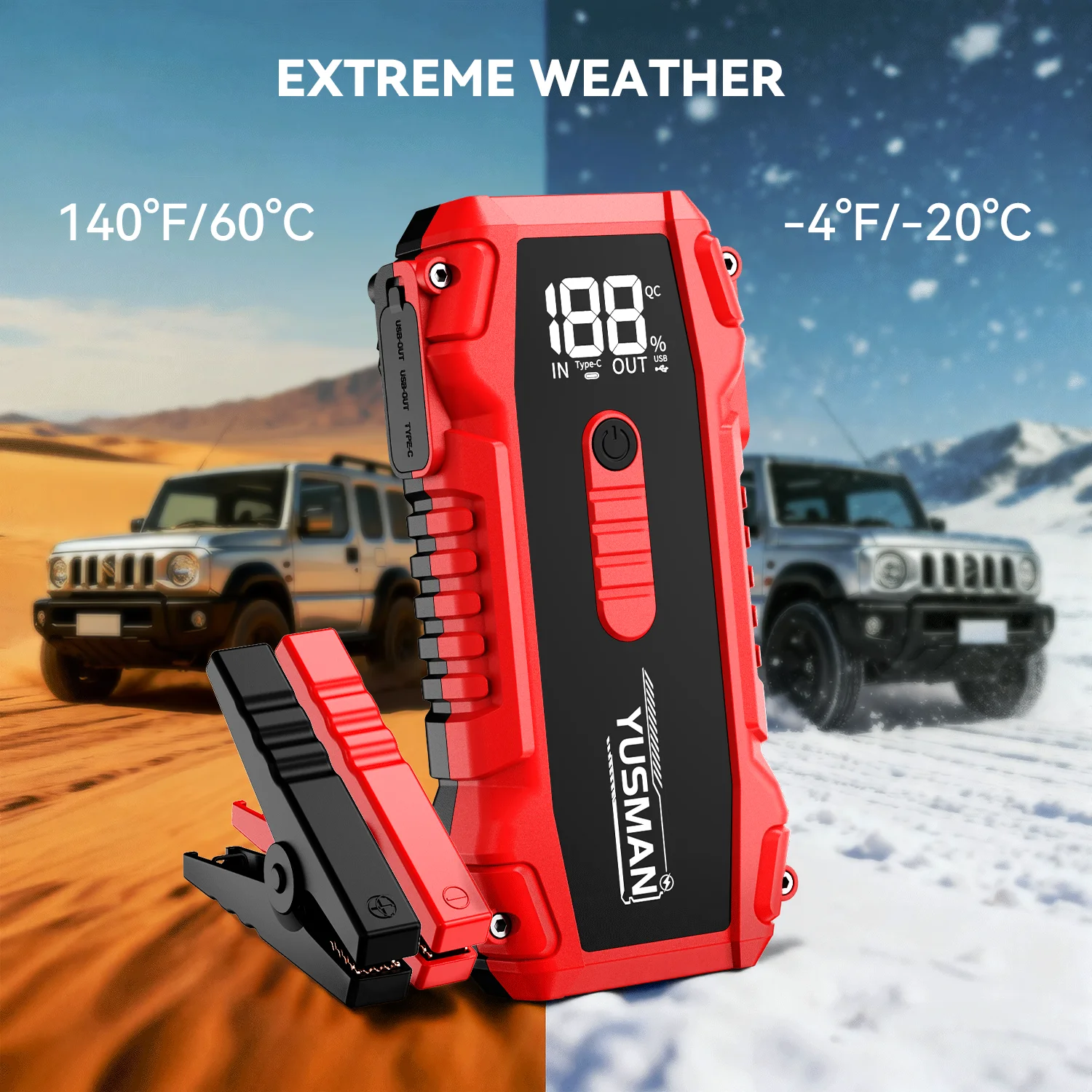 Portable Car Jump Starter Power Bank with LED Flashlight