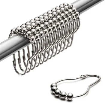 Anelli per tende da doccia, set di 12, ganci per doccia in metallo resistente alla ruggine Anelli per doccia per ganci per tende da doccia rotolanti
