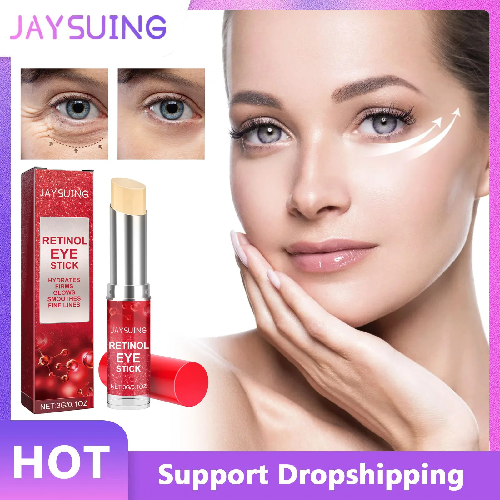 

Retinol Anti Wrinkle Eye Cream Fade Dark Circles Improve Puffiness Remove Eye Bag Lighten Moisturizing Lifting Firming Eye Stick