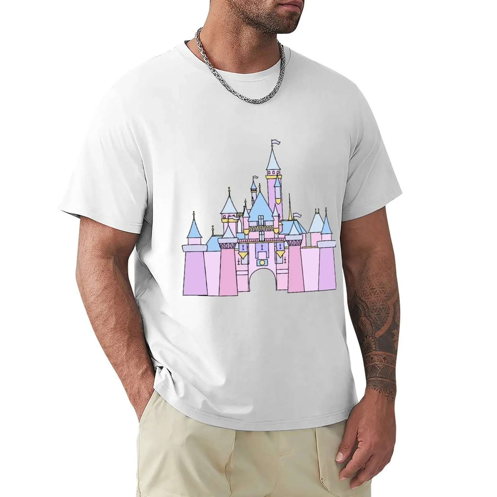 

Pastel Princess Castle T-Shirt quick-drying anime clothes t shirt for men