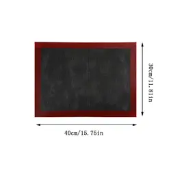 Silicone Non-Stick Breathable Baking Mat - 30x40cm for High Temperature Ovens (Black)