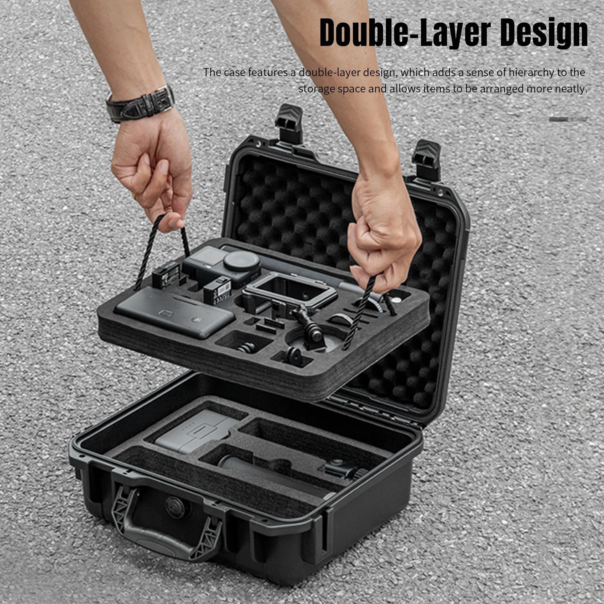 STARTRC 포토 하드 케이스 DJI 오즈모 액션 6 카메라 액세서리 방수 이중 레이어 여행용 휴대 가방 보호 케이스