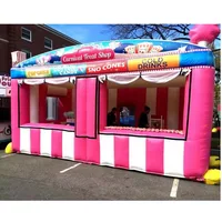 New Pink Inflatable Concession Stand Portable Carnival Inflatable Treat Shop Tent Stand Booth Candy Popcorn Store For Advertisin 1