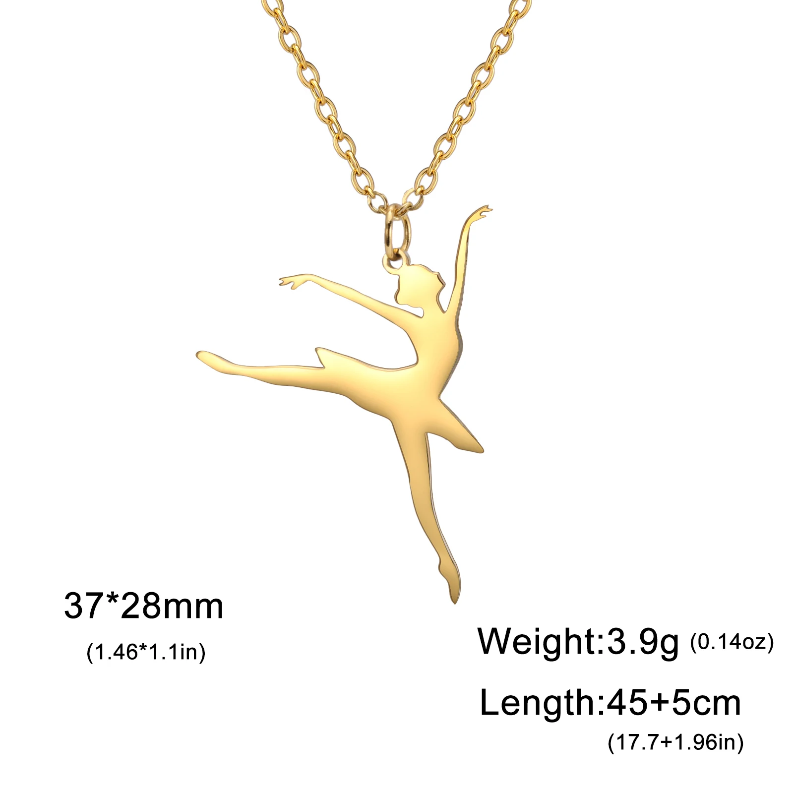 Elegant Rhythmic Gymnastics Stainless Steel Necklace – Trendy 2024 Jewelry