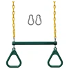 Swing Sets For Backyard-Set Includes 18Inch Trapeze Swing Bar & 48Inch Heavy Duty Chain With Locking Carabiners (Green) 1