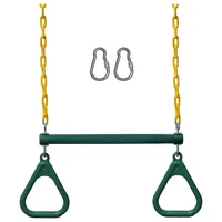 Swing Sets For Backyard-Set Includes 18Inch Trapeze Swing Bar & 48Inch Heavy Duty Chain With Locking Carabiners (Green) 1