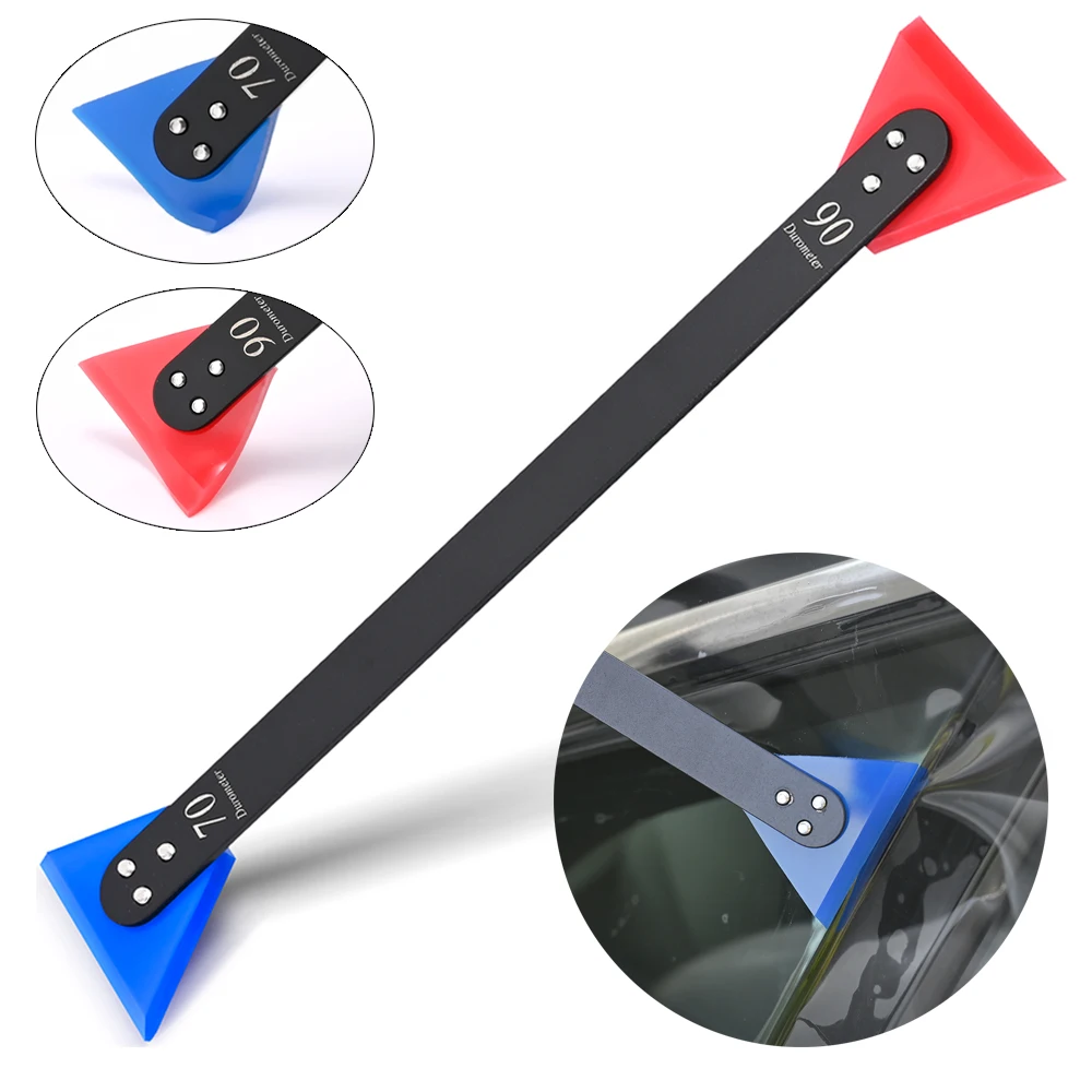 

EHDIS Double Side Squeegee For Glass Window Film Tinting Car Foil Vinyl Wrap Detailing Scraper Soft Rubber Blade Cleaning Tool