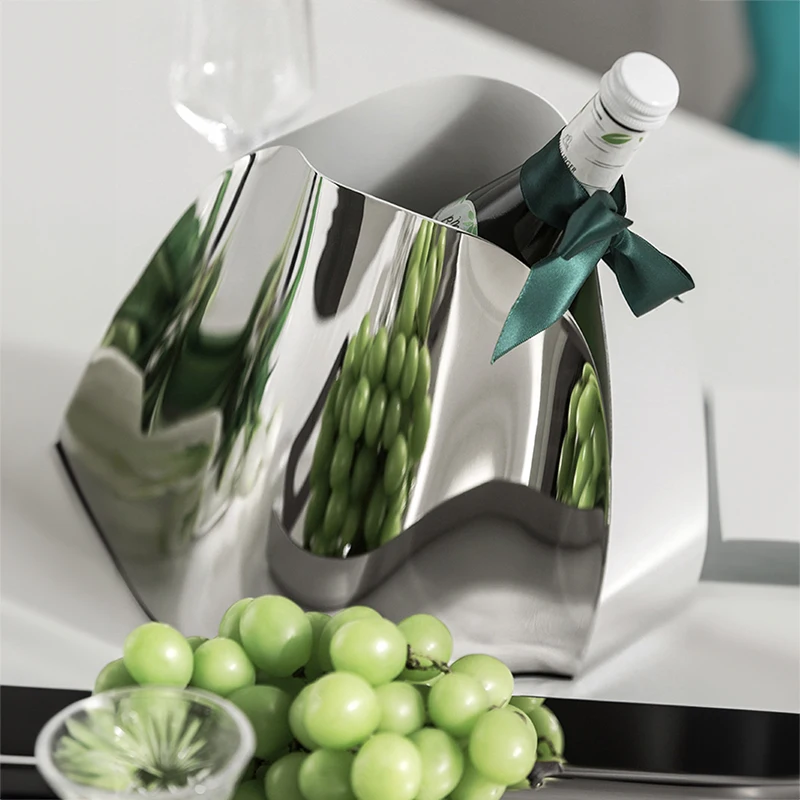 Nordic Stainless Steel Ice Bucket Luxury Champagne Bucket Bar Accessories for Bar Home Decoration Restaurant Party