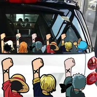 One Piece Anime Car Stickers Cartoon Luffy Joe Bassolo Back Car Rear Window Scratch Stickers Reflective Waterproof Stickers 1
