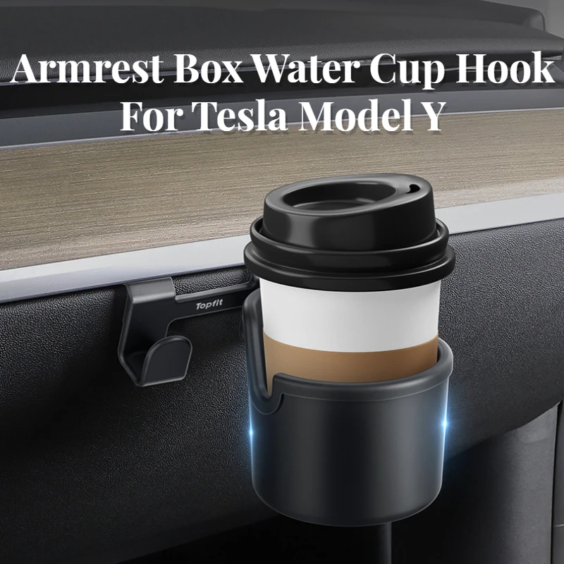 

Ящик для перчаток, держатель стакана для воды Tesla Model Y 2022-2024, ящик для перчаток, крючок, держатель сотового телефона, крючок для хранения напитков, автомобильные аксессуары
