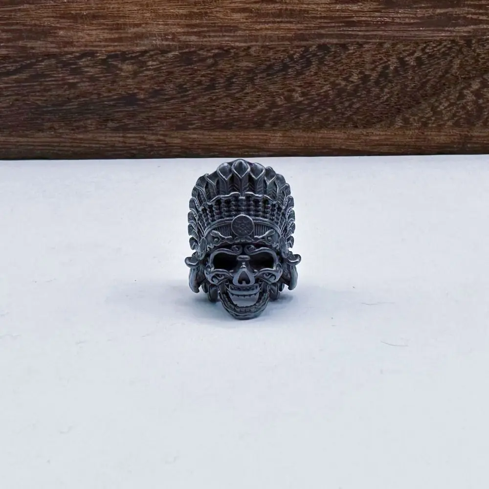 

Африканский Племенной вождец, латунный ожерелье для повседневного использования, подвеска в виде короны, медные бусины в виде черепа, ручной творческий зонтик, веревка