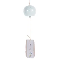 Ceramic Wind Chime Japanese Style Decor Bell Car Pendant Praying Window Blue Ornaments 1