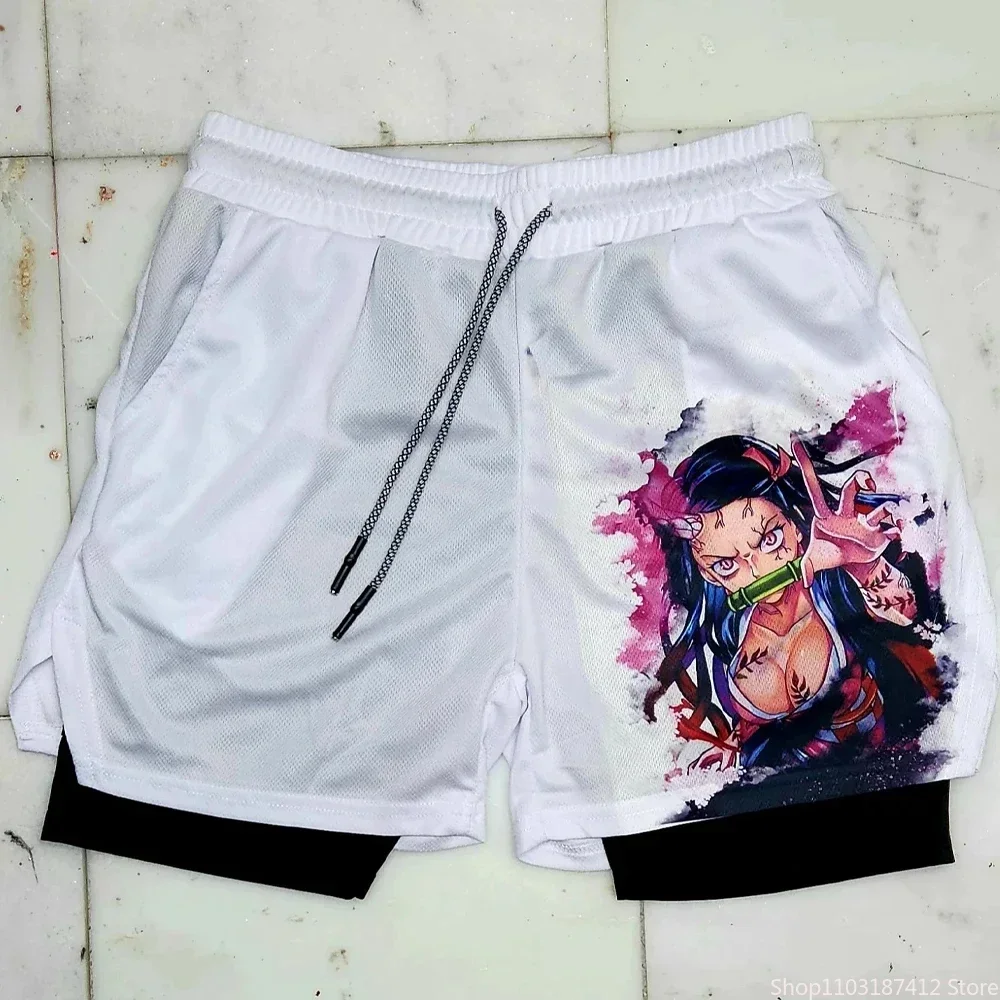 Outdoor Jogging Fitness Shorts Men's Printed Performance Double Layer Shorts Gym Workout Training Pants M-3xl 4