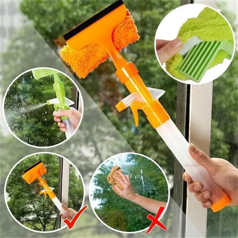 

Windshield Cleaner with Microfiber Cloth and Spray Bottle Car Window Glass Auto Brush Cleaning Tool Kit Cleaner Accessories