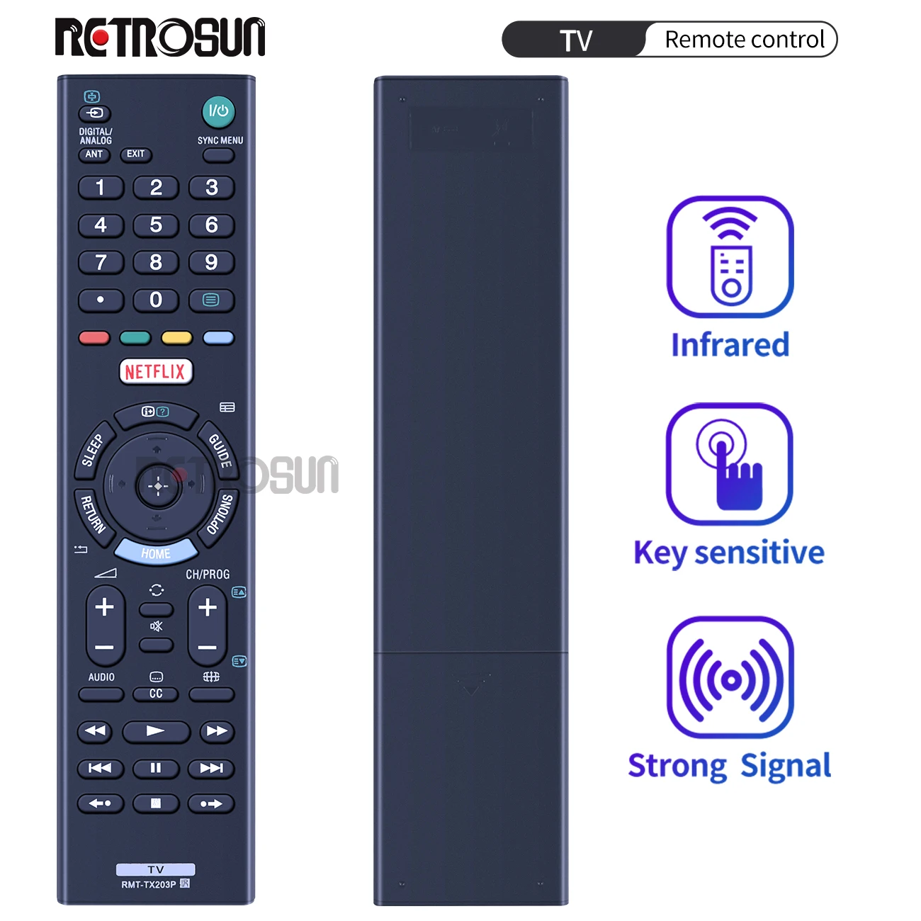 Rmt-Tx203P Per Telecomando Sony Smart Tv Lcd Netflix Rmt-Tx202P