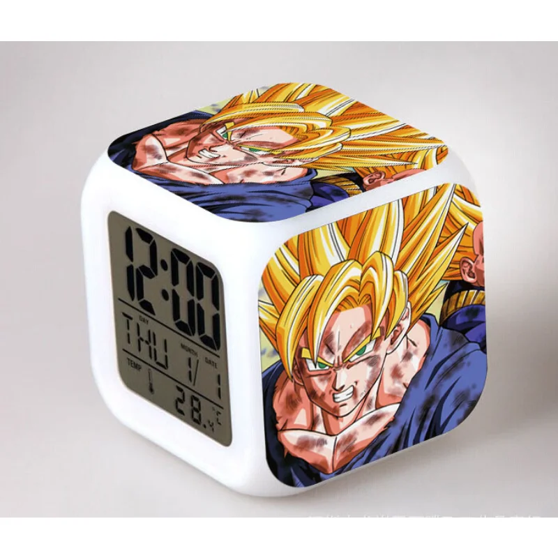 

Seven Dragon Ball Cartoon Animation Peripheral Square Colorful Alarm Clock Large Screen Digital Creative Electronic Clock