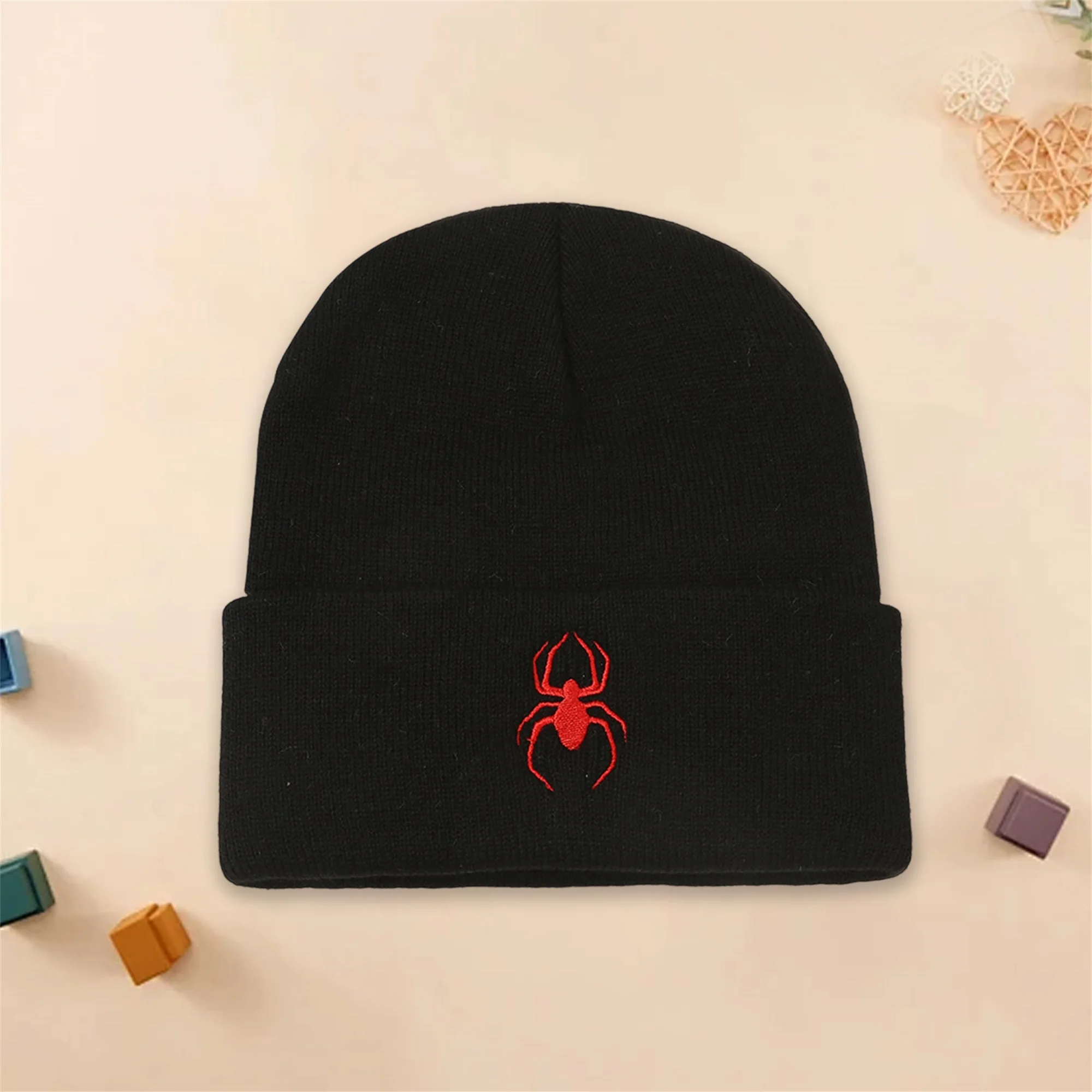 Unisex Winter Beanie Hat Cozy Knit Cap with Embroidered Snowflake Design for Cold Weather Outdoor Activities