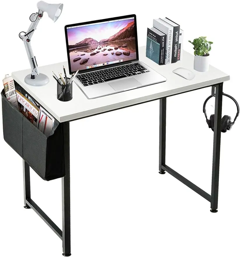 

Lufeiya Small Computer Desk White Writing Table for Home Office Small Spaces 31 Inch Modern Student Study Laptop PC Writing