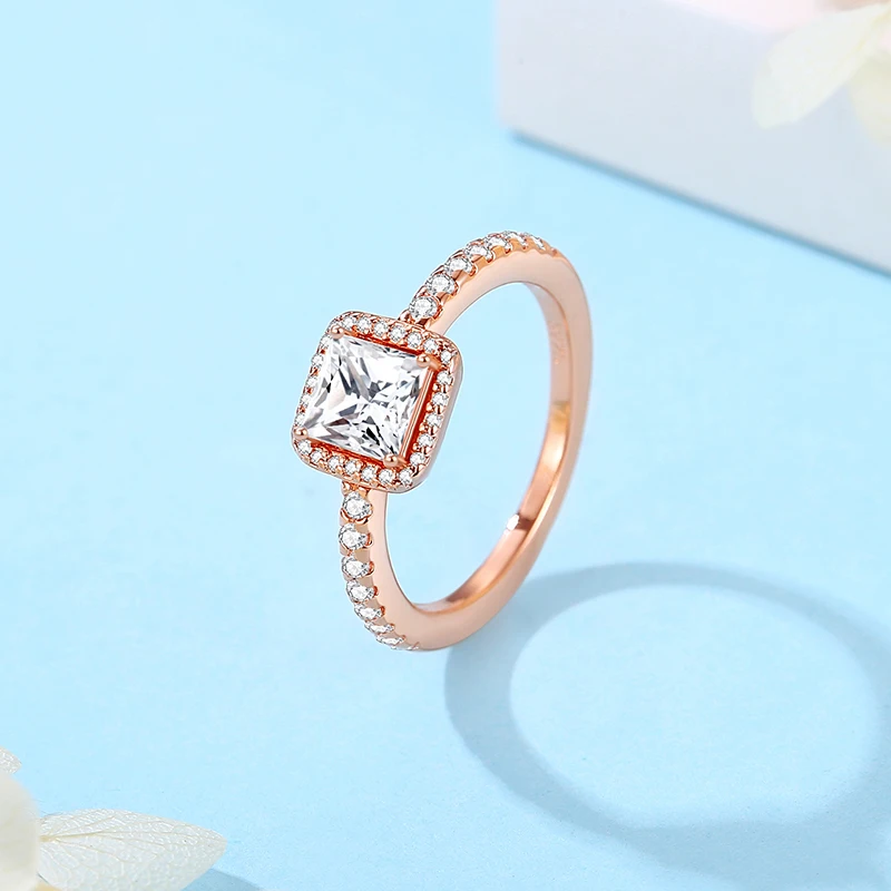 Silver Rings 925 Sterling Silver Rings For Women Original Infinity Love Heart Engagement Wedding Ring Rose Gold Crystals Luxury Jewelry Gift