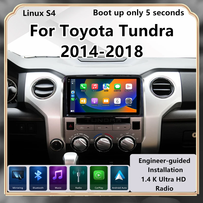 Per Toyota Tundra 2014-2018 Aggiornamento Radio Wireless Carplay Lettore video multimediale per auto Modifica Touch Screen Android Auto Car Play
