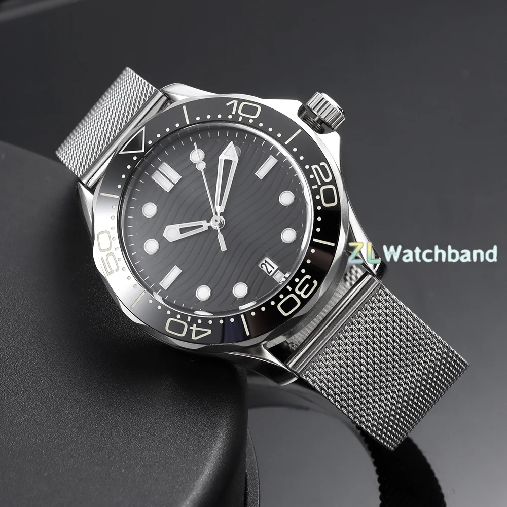 Sleek Black Milanese Stainless Steel Quick Release Watch Band