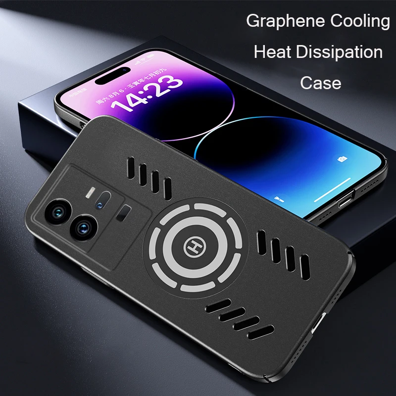 

Graphene Cooling Phone Case for VIVO IQOO 11 Pro IQOO11 Heat Dissipation Case Magnetic Matte Hard PC Shockproof Back Cover Funda