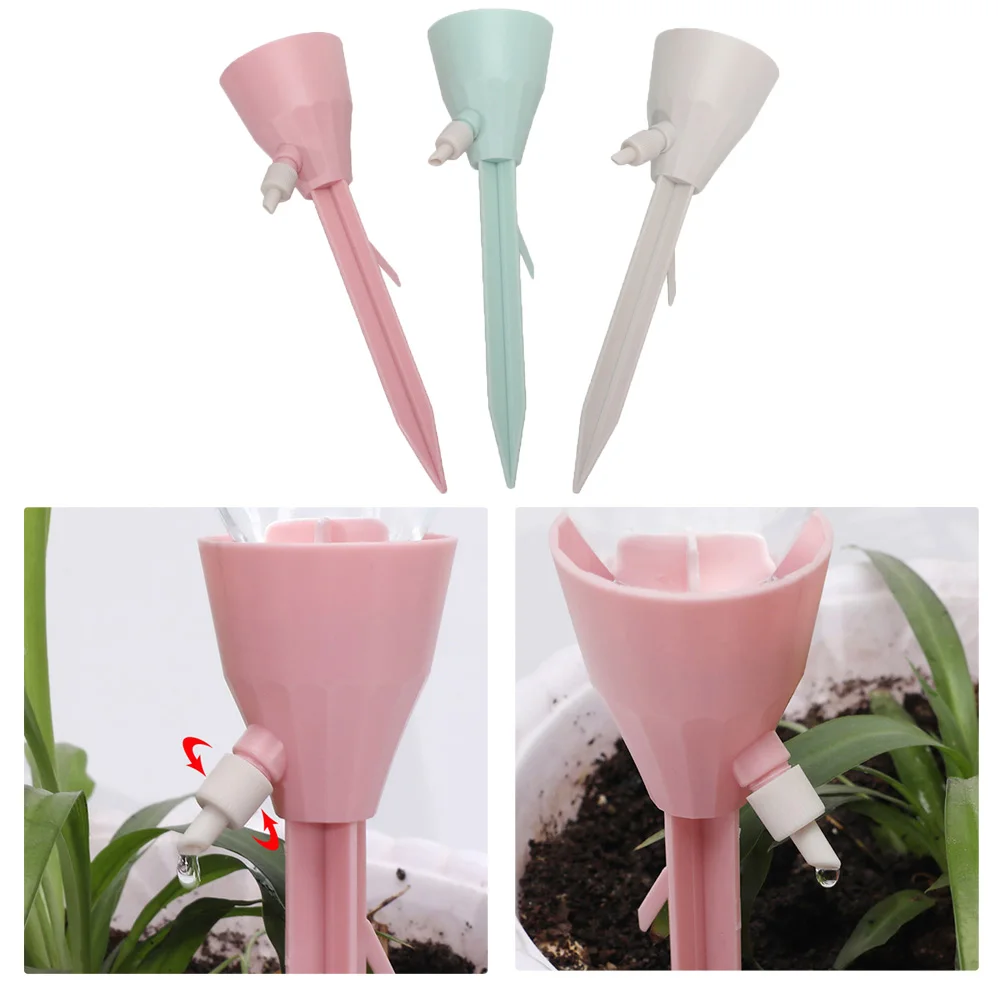 Automático Auto-Rega Spike, vaso de plantas, Acessórios Gotejador, Fontes de Jardim, Gadget Irrigação por Gotejamento, Verde, Rosa, Branco, 3Pcs