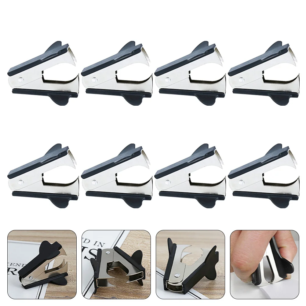 8 Pcs Staple Office Supplies Small Tiny Stapler Remover Portable Removal Tool Stainless Steel Puller Handheld portable metal handheld staple remover convenient stapler binding tool nail pull out extractor school office stationery