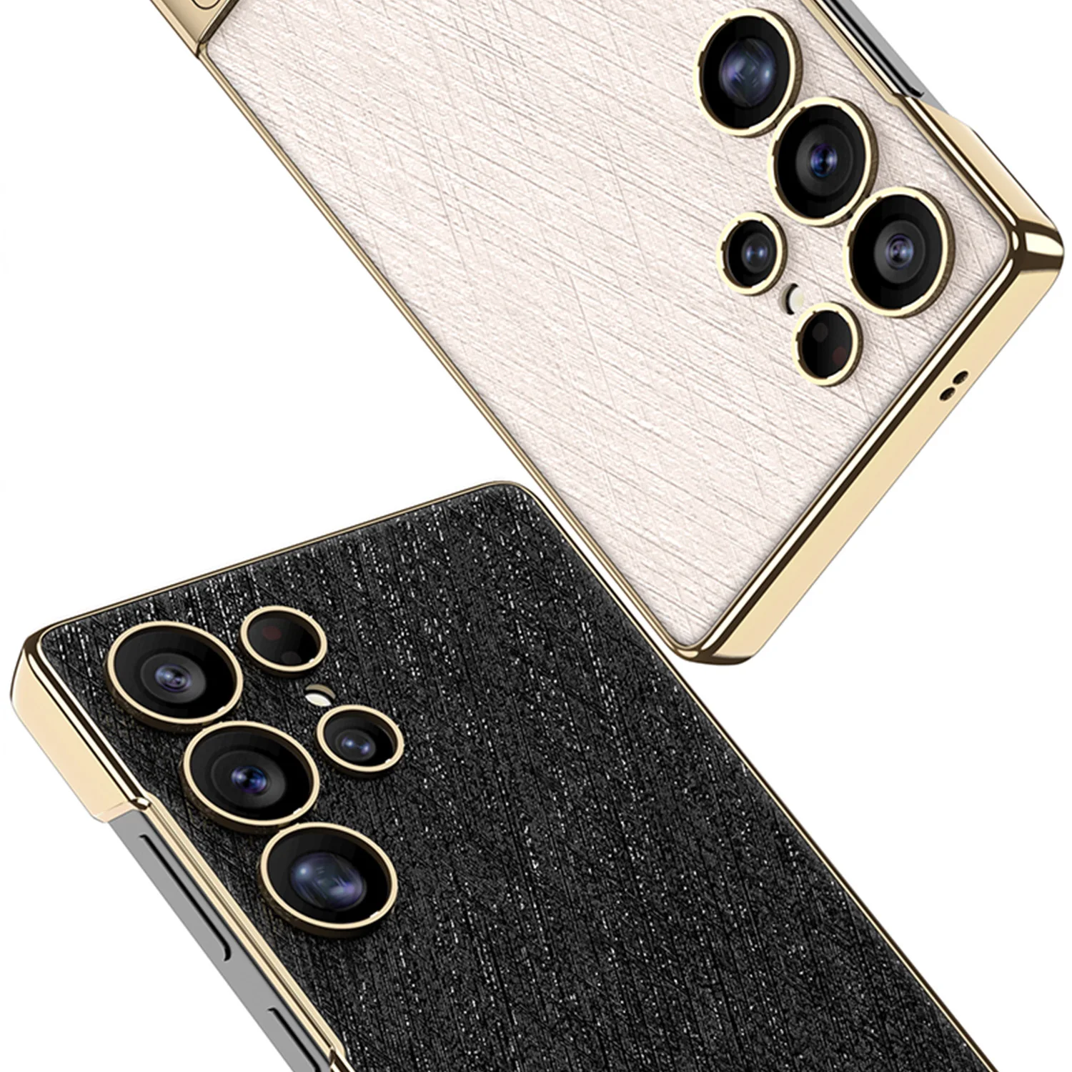 GKK Cross Grain Leather Holder Case For Samsung Galaxy S25 S24 Ultra Luxury Plating Protective Cover For Galaxy S25 Ultra Case 2