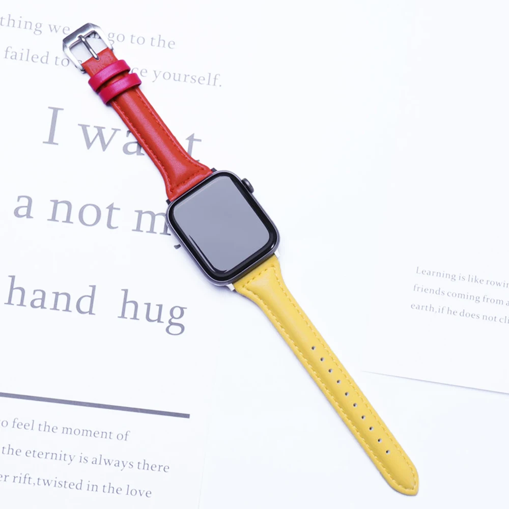 ตัวเลือกสินค้า สายนาฬิกาหนังบางสำหรับ Apple Watch ทุกรุ่น