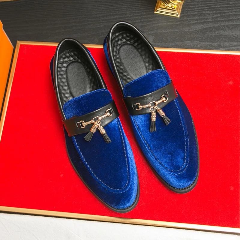 Men's Banquet Casual Leather Shoes Business Fashion Oxford Shoes Men Loafers Handmade Business Social Moccasin Suede Dress